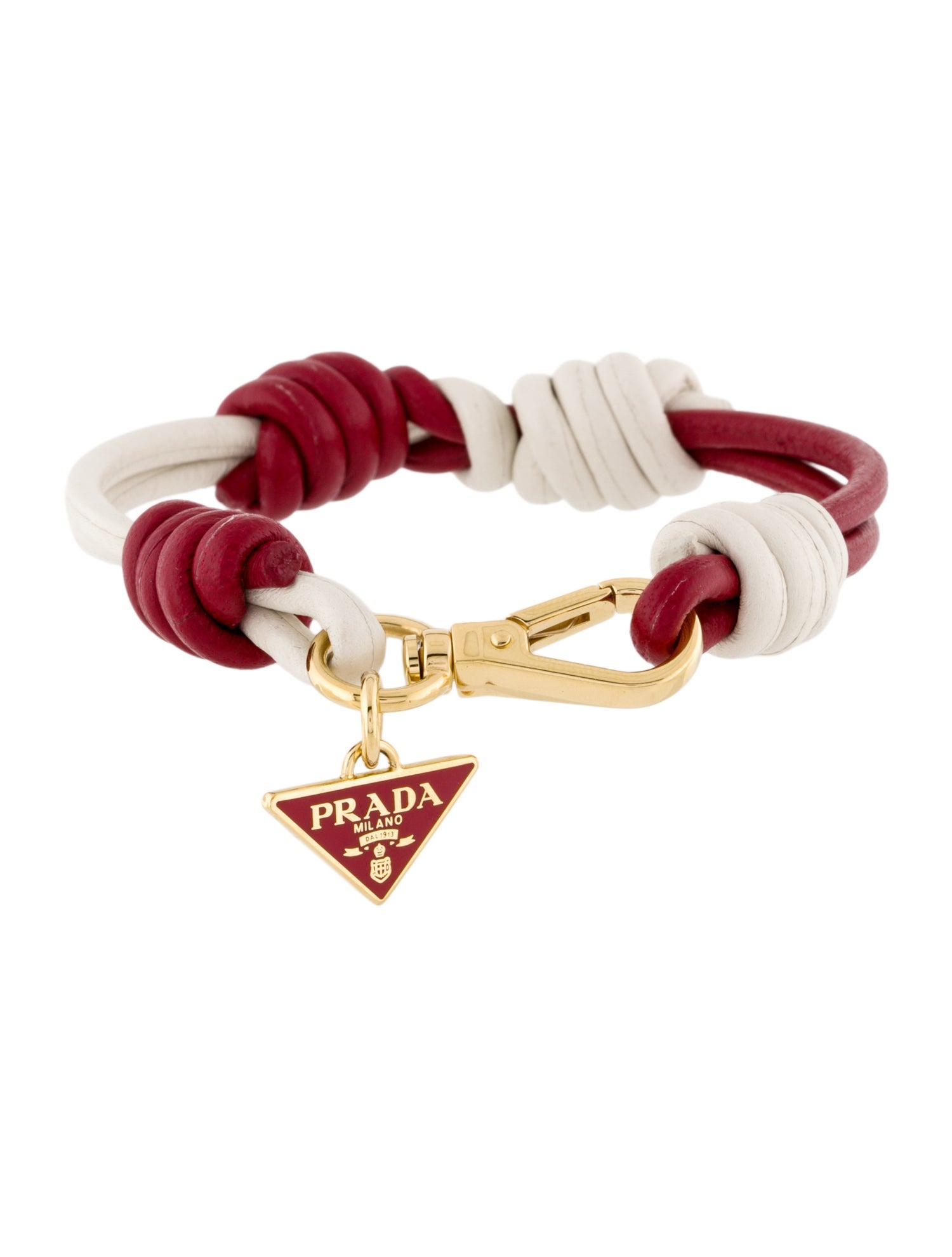 Prada Leather & Enamel Braided Nappa Bracelet