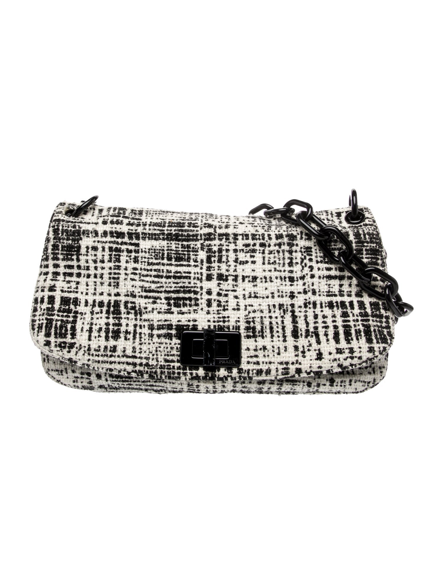 Prada Enameled Metal Triangle Shoulder Bag