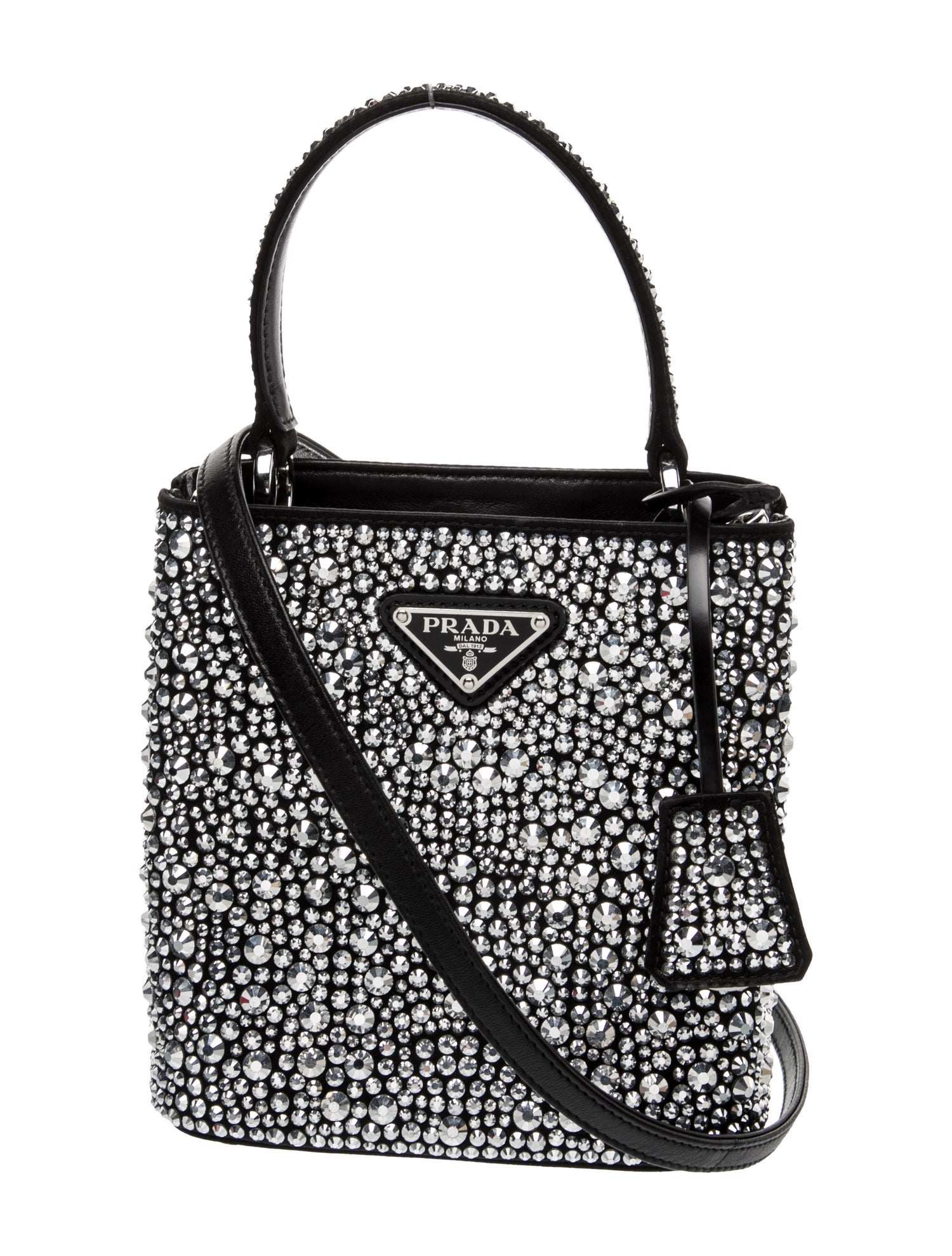 Prada Enameled Metal Triangle Panier Small