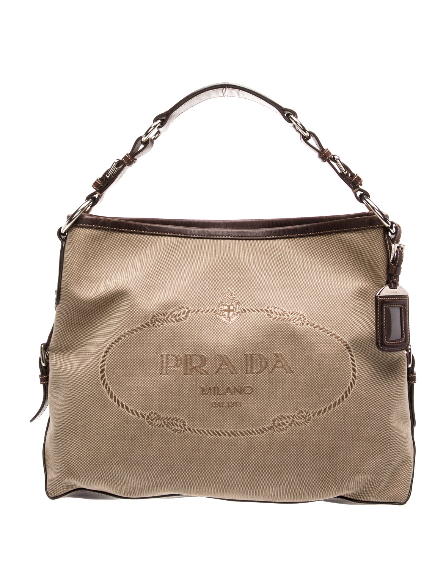 Prada Canvas Top Handle Bag