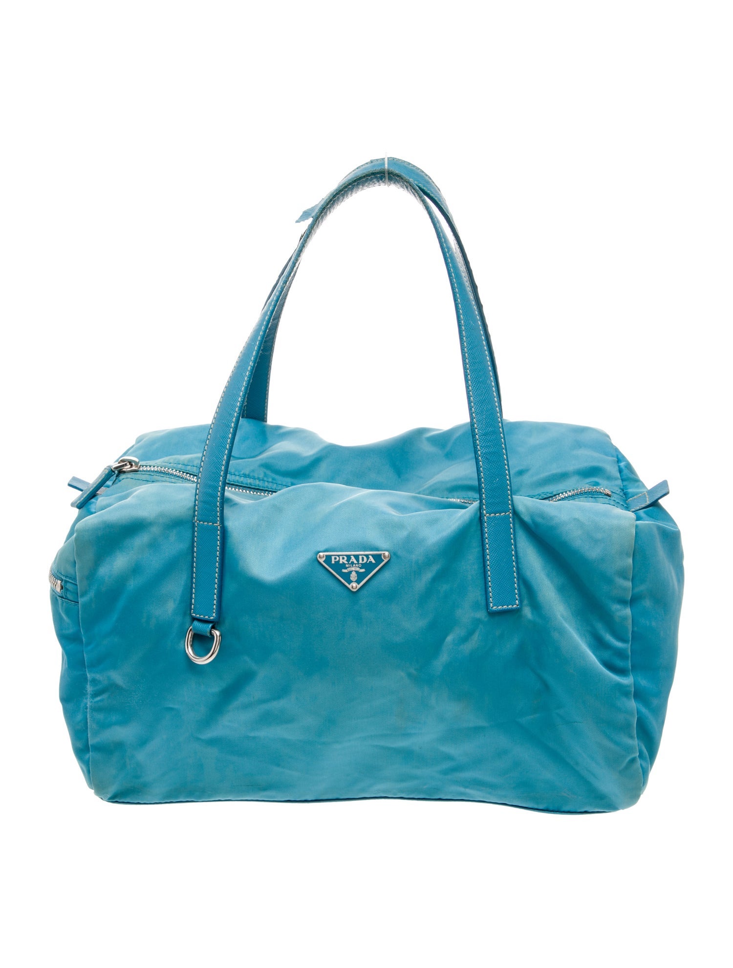 Prada Enameled Metal Triangle Shoulder Bag