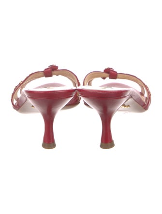 Prada Leather Studded Accents Slides