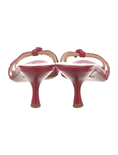 Prada Leather Studded Accents Slides