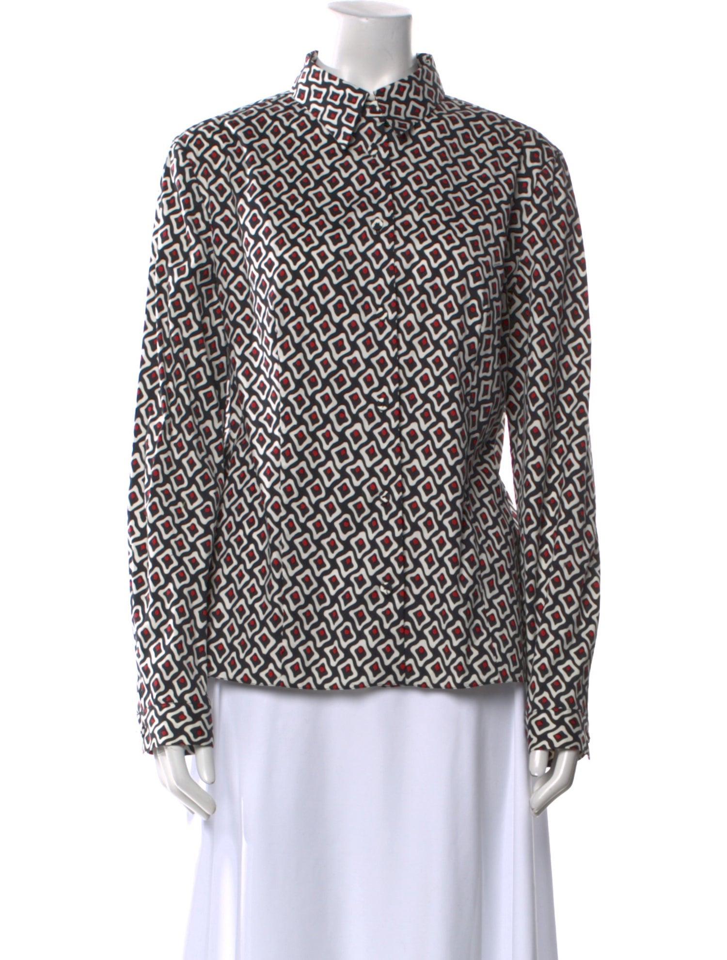 Prada 2014 Printed Button-Up Top