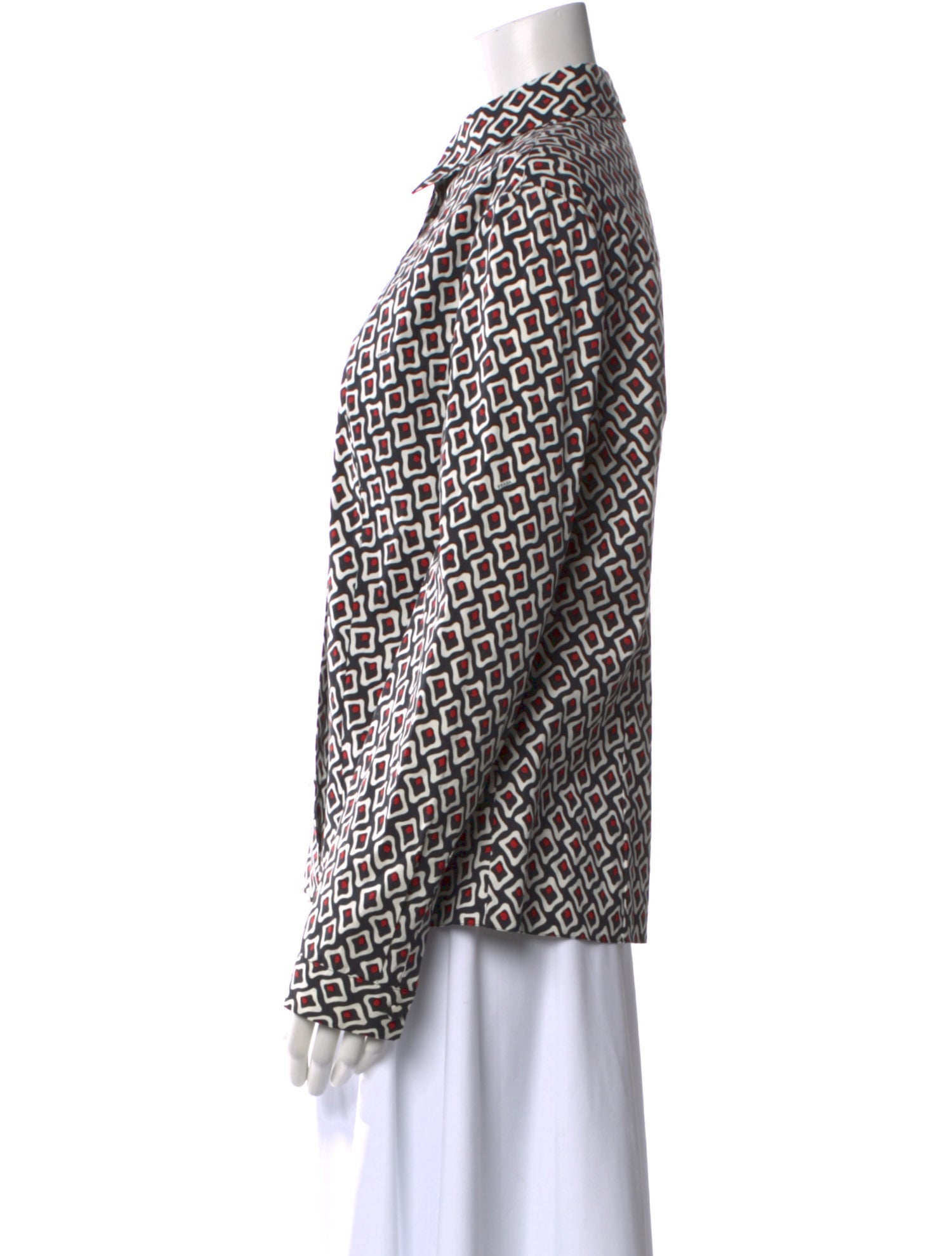 Prada 2014 Printed Button-Up Top