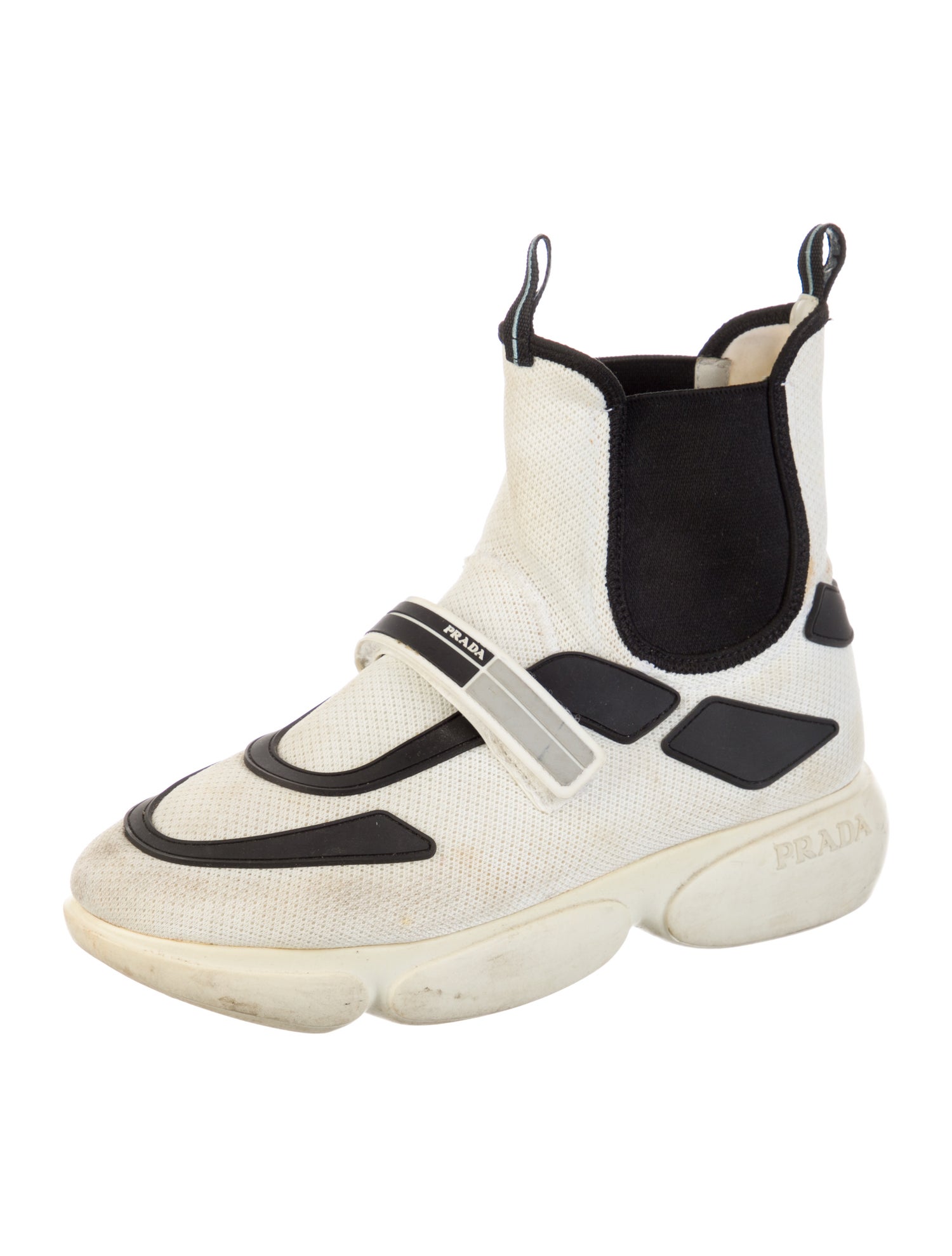 Prada Signature Logo Colorblock Pattern Sock Sneakers