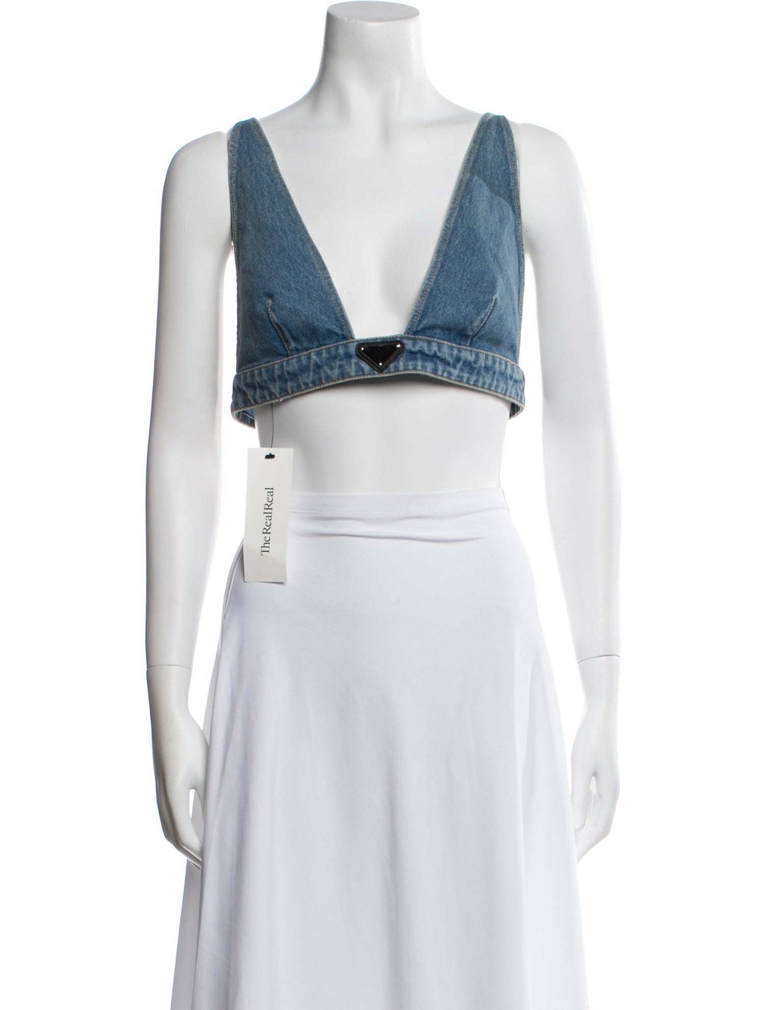 Prada 2021 V-Neck Crop Top