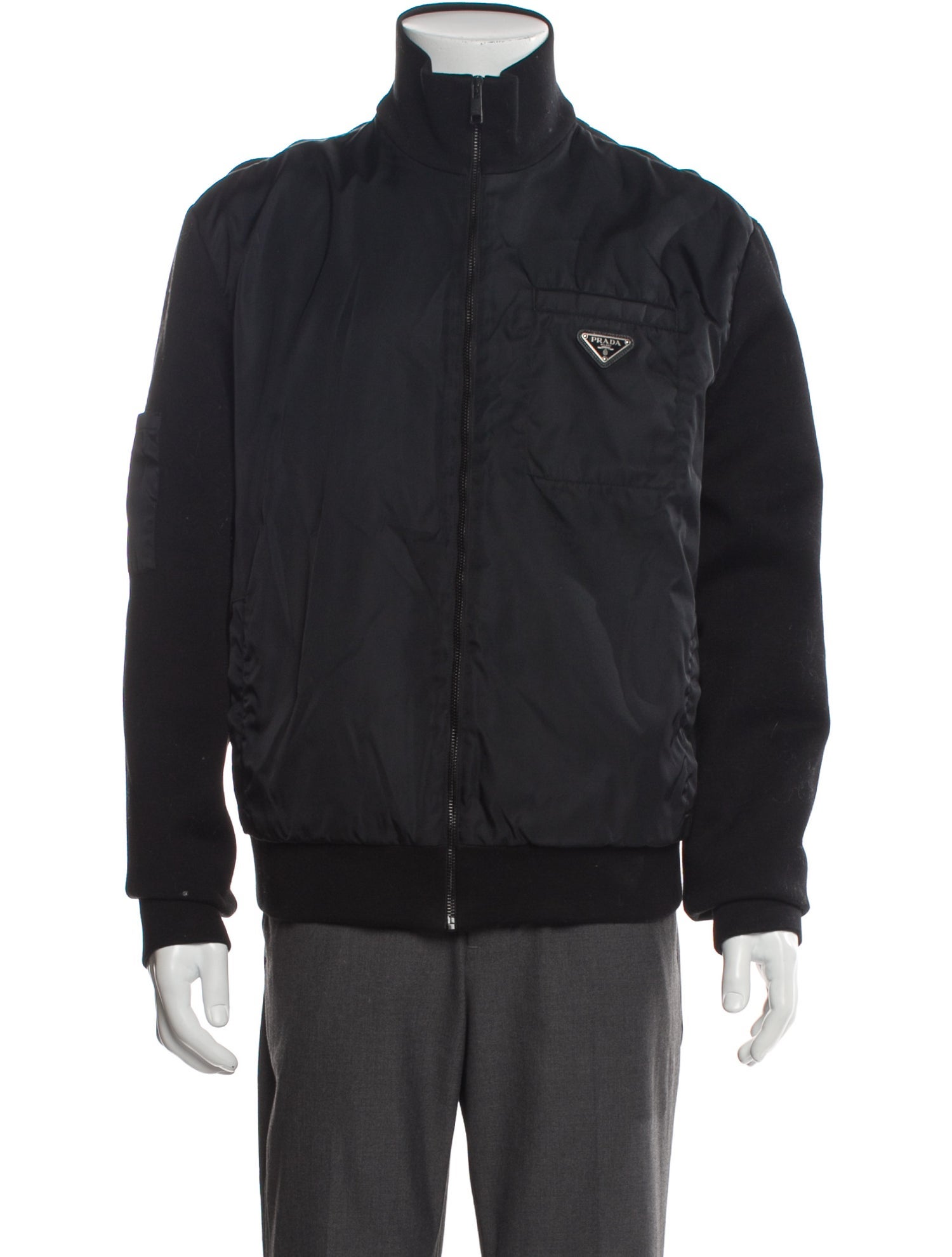 Prada 2022 Enameled Metal Triangle Windbreaker