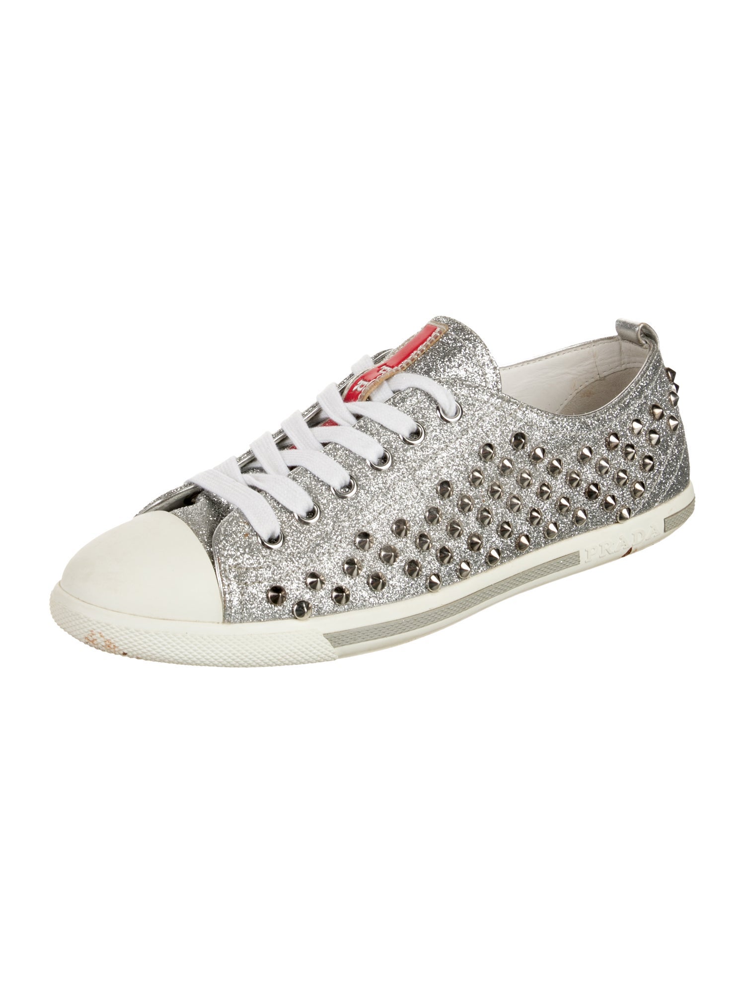 Prada Sport Glitter Studded Accents Sneakers