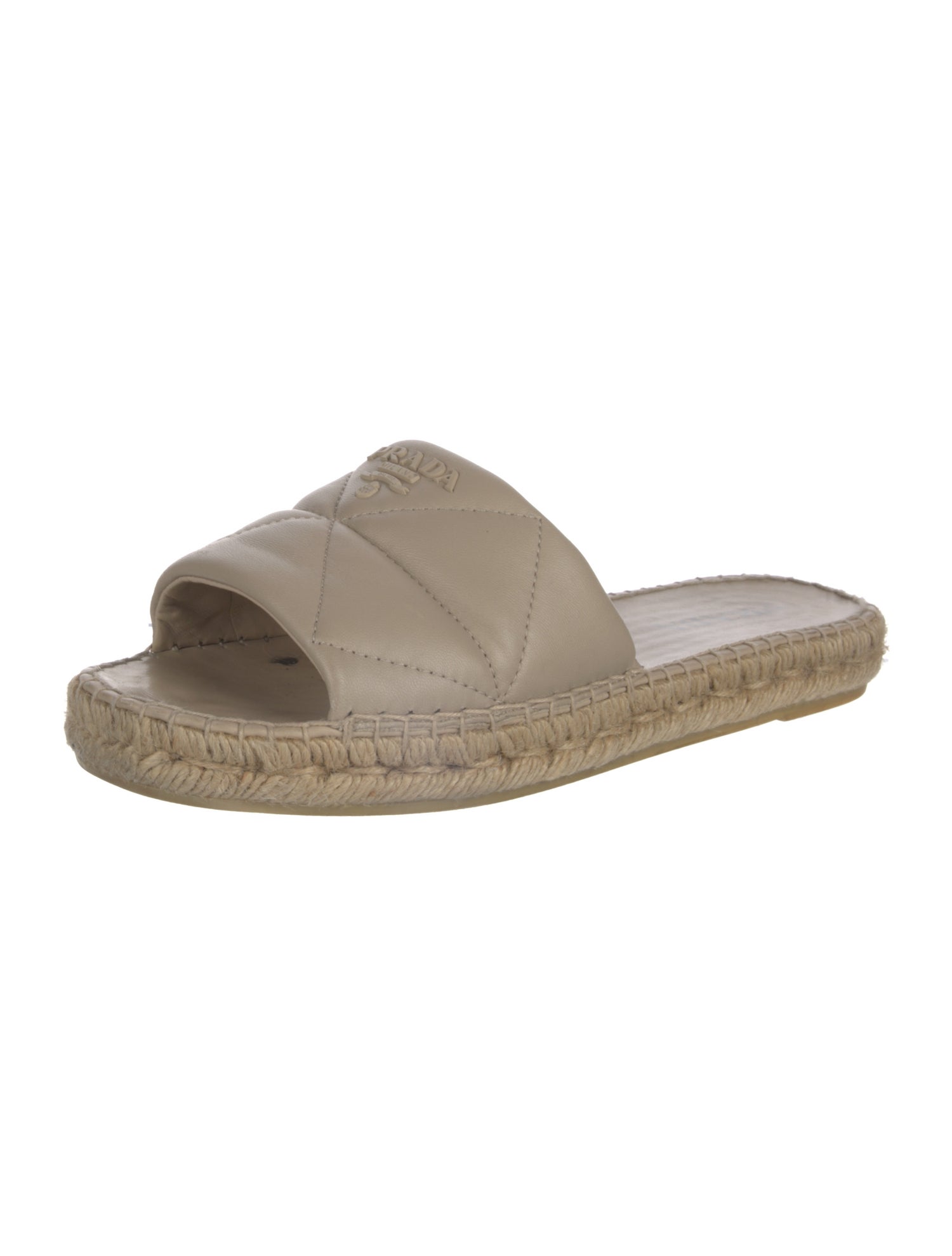 Prada Quilted Pattern Leather Espadrilles