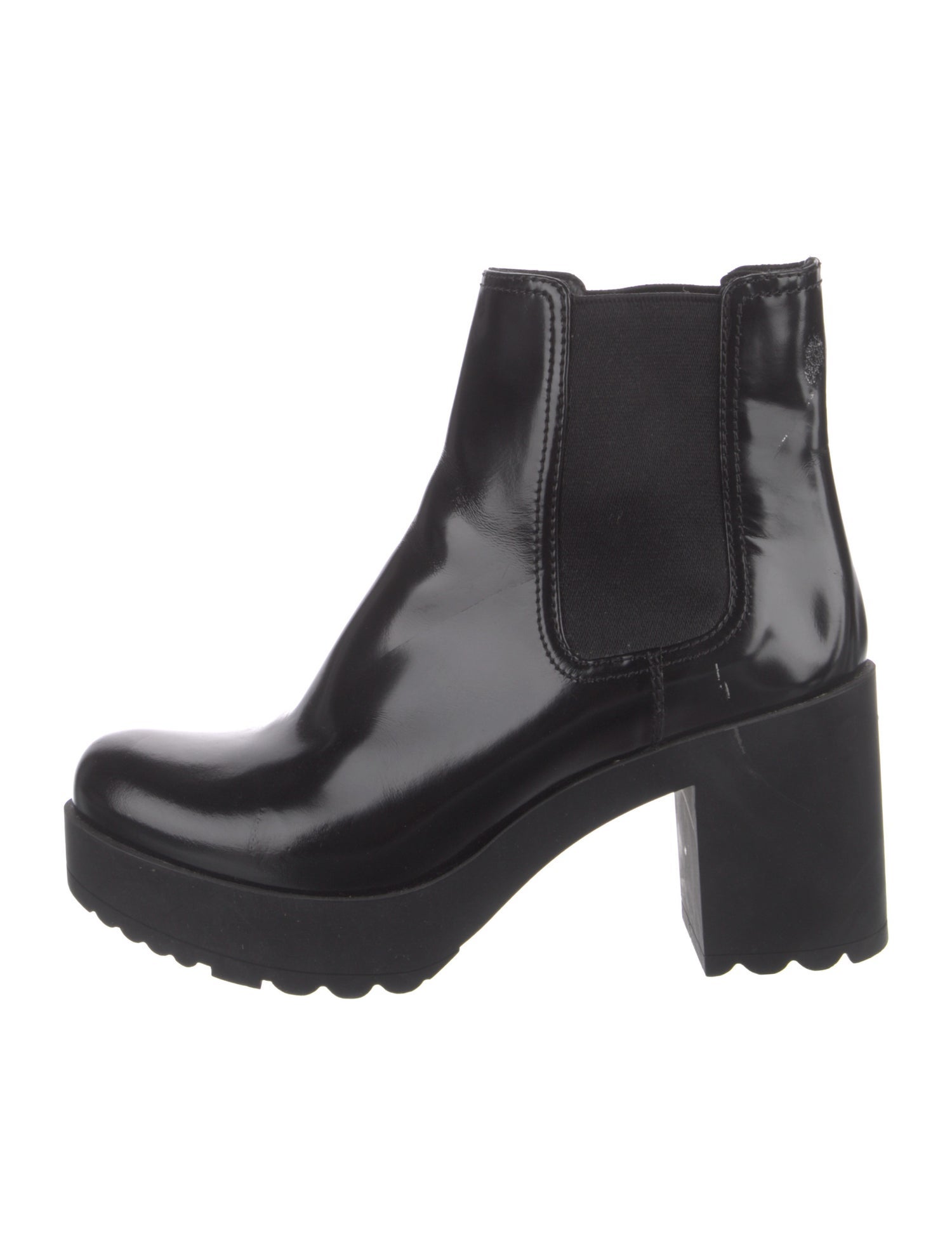 Prada Patent Leather Chelsea Boots