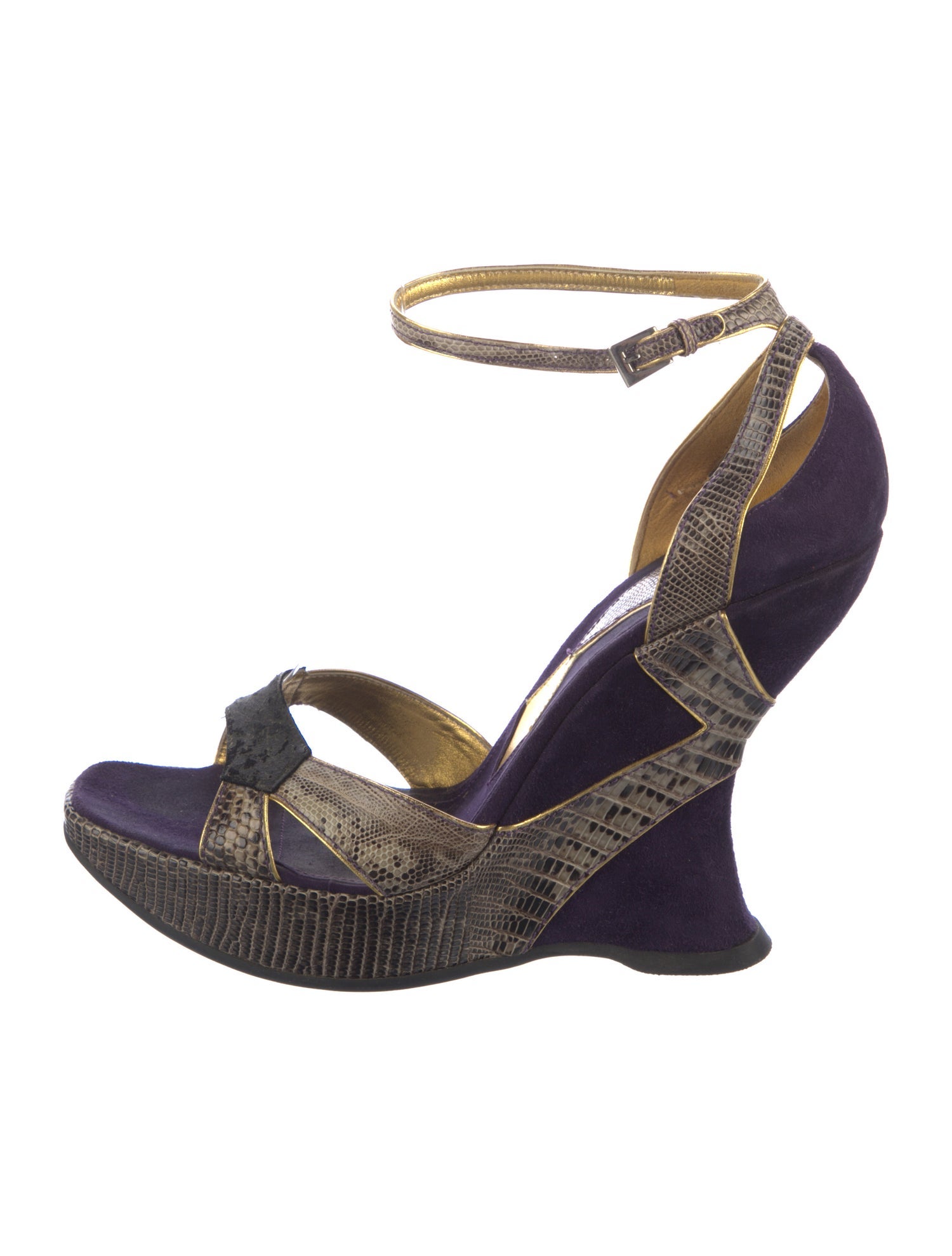 Prada Vintage Embossed Leather Espadrilles