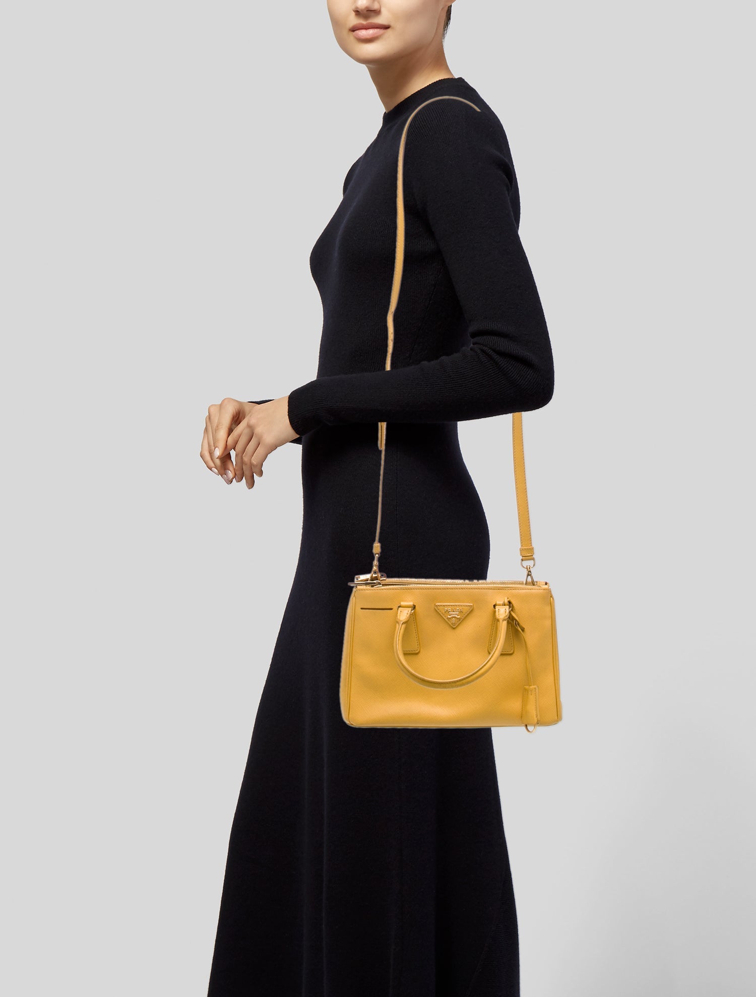 Prada Saffiano Leather Galleria Double Zip Small