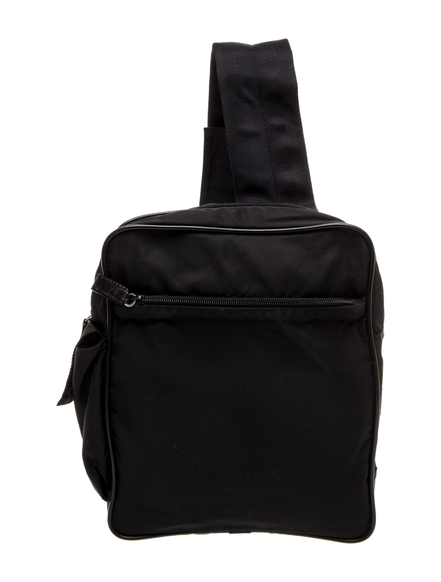 Prada Enameled Metal Triangle Messenger Bag