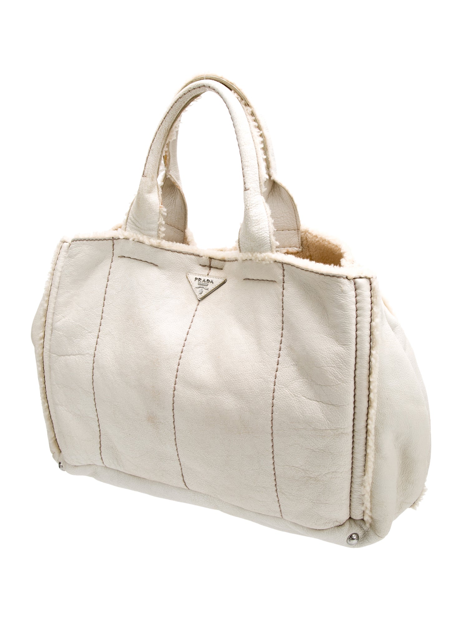 Prada Enameled Metal Triangle Shoulder Bag