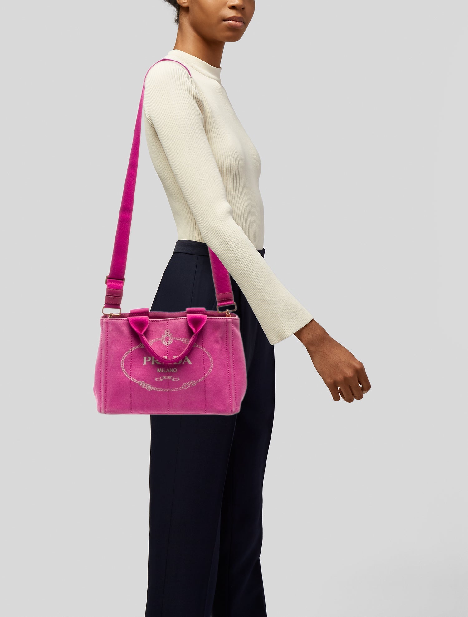 Prada Canvas Messenger Bag