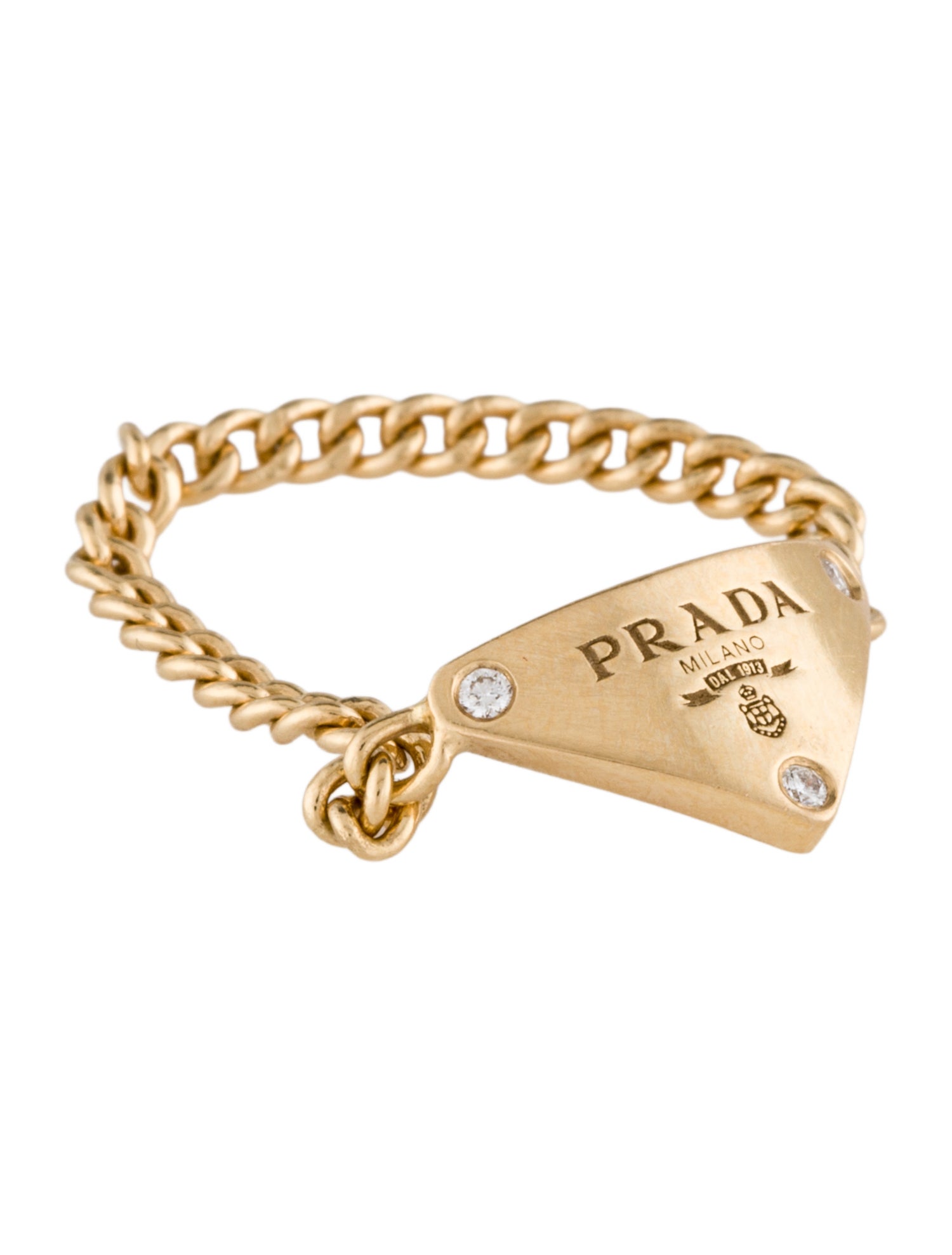 Prada 18K Diamond Eternal Chain Ring
