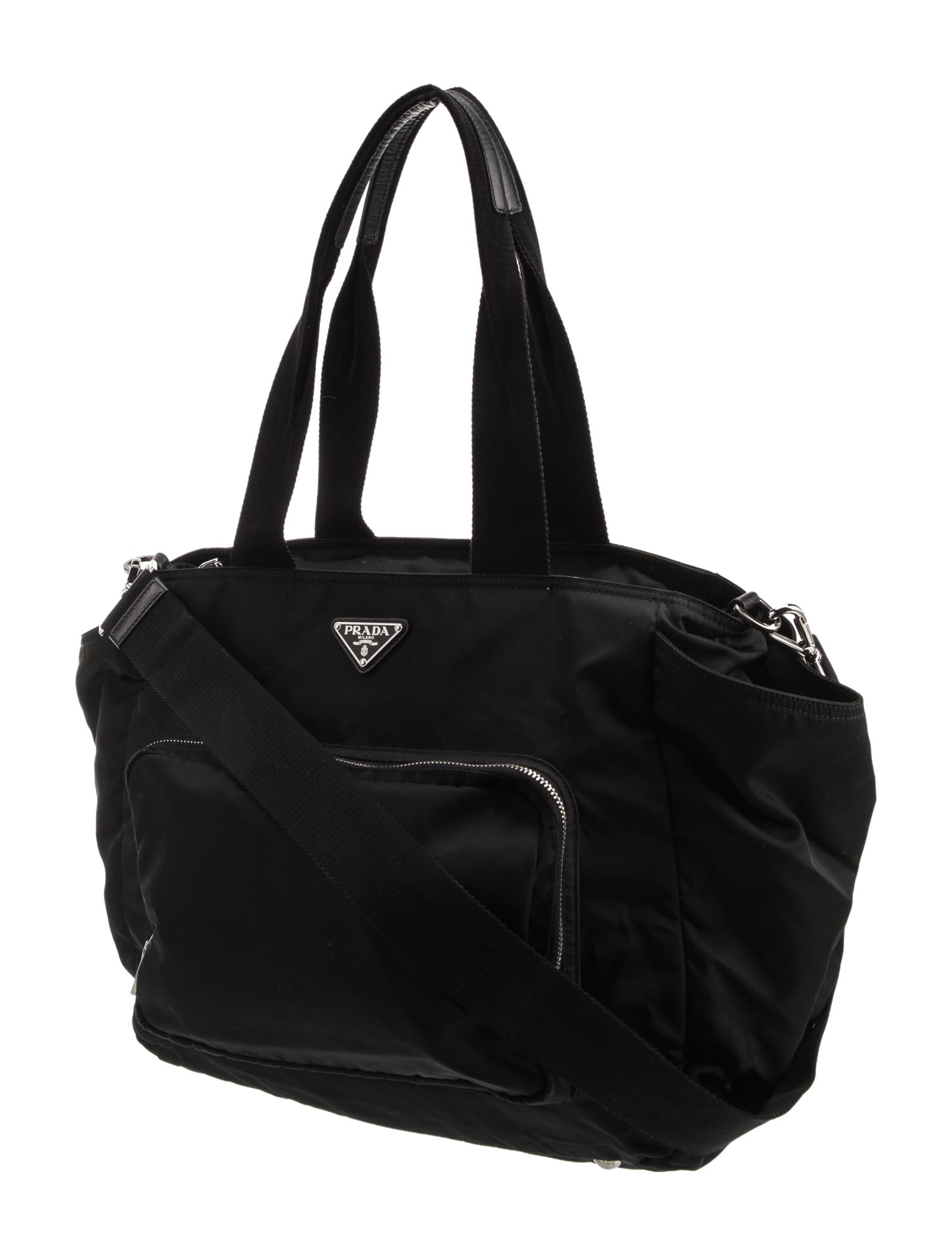 Prada Prada Tessuto Enameled Metal Triangle Diaper Bag
