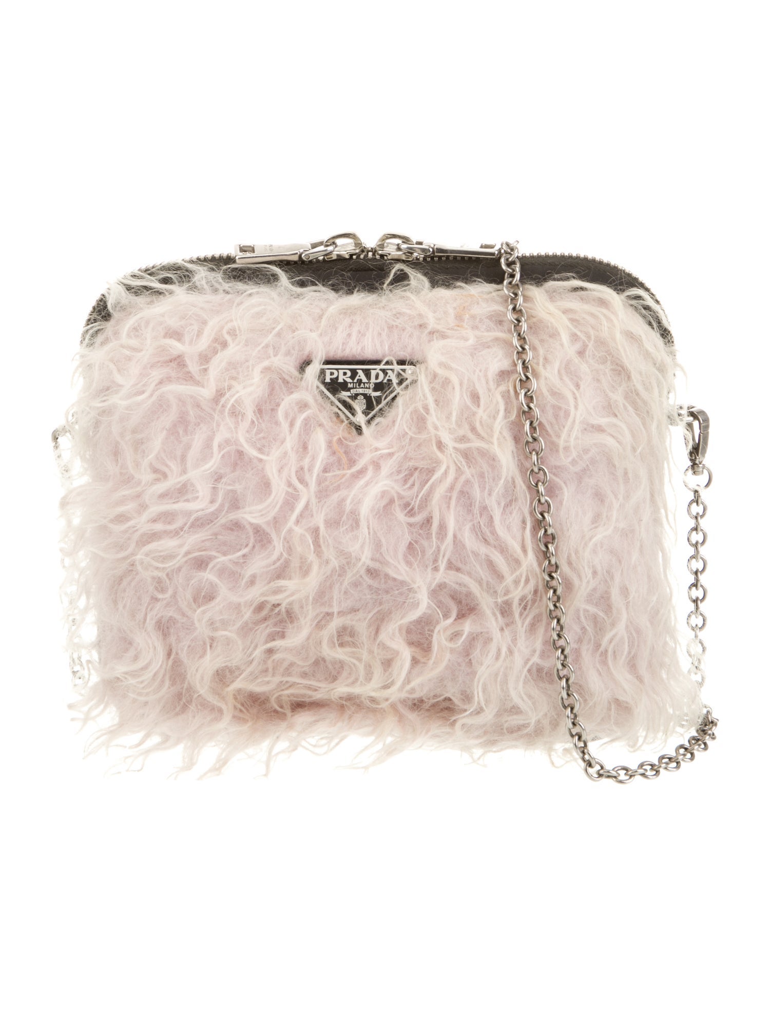 Prada Enameled Metal Triangle Shoulder Bag