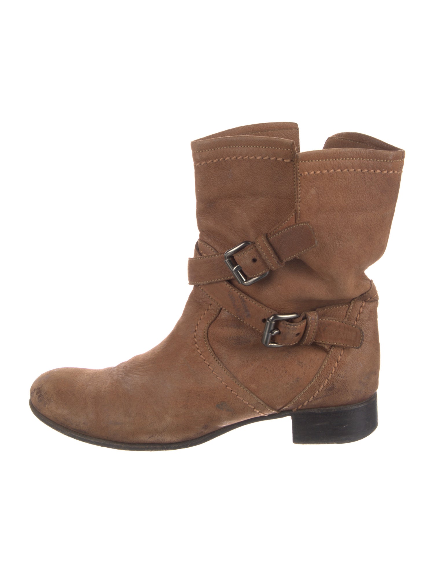 Prada Leather Moto Boots