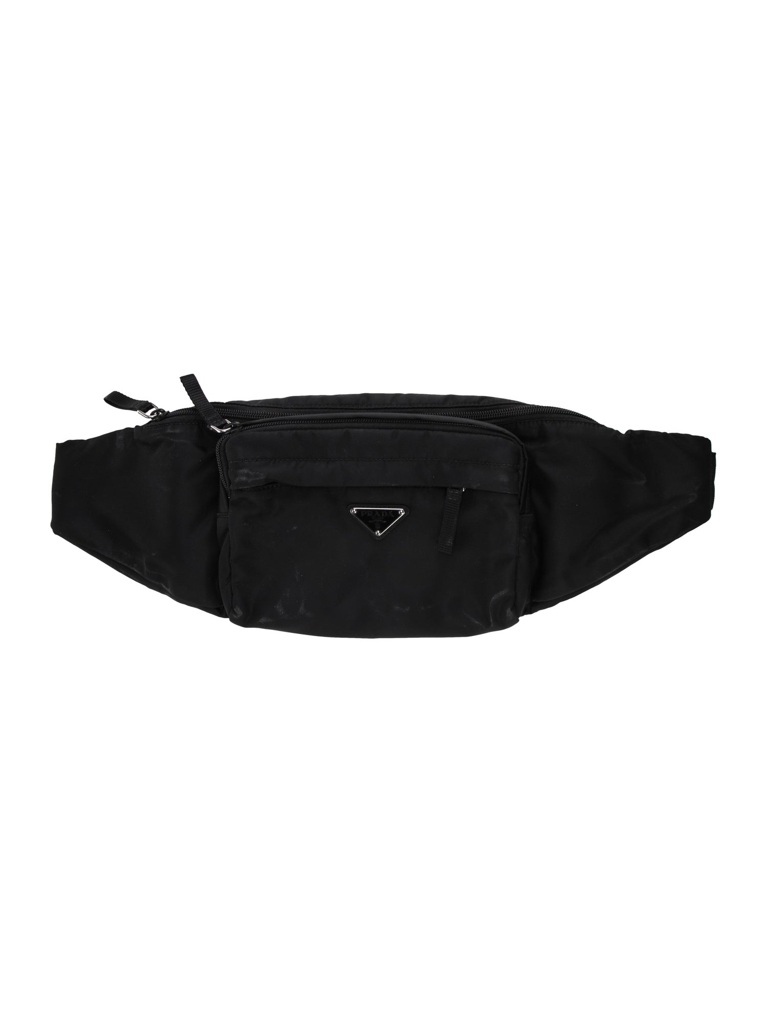 Prada Enameled Metal Triangle Belt Bag