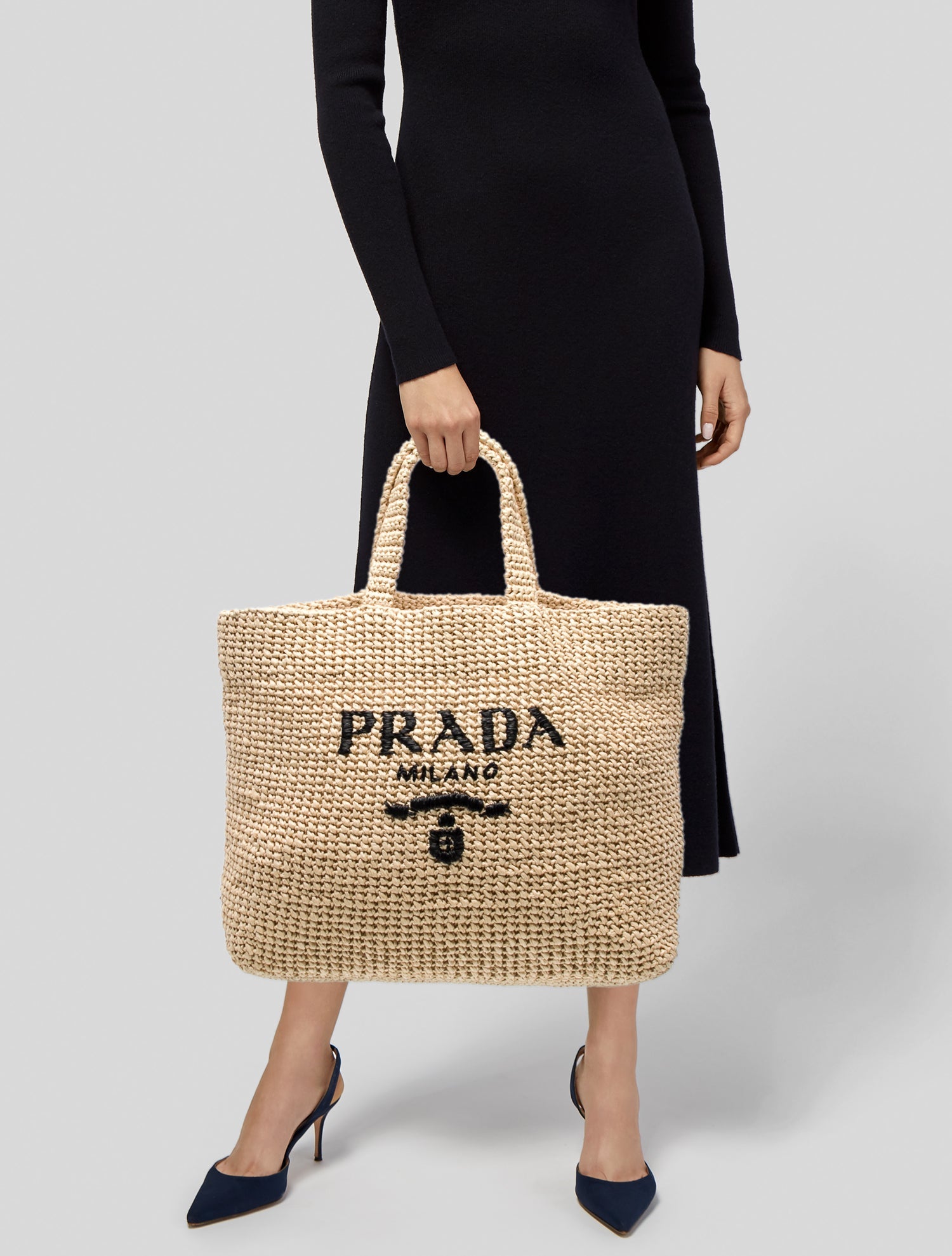 Prada Enameled Metal Triangle Tote