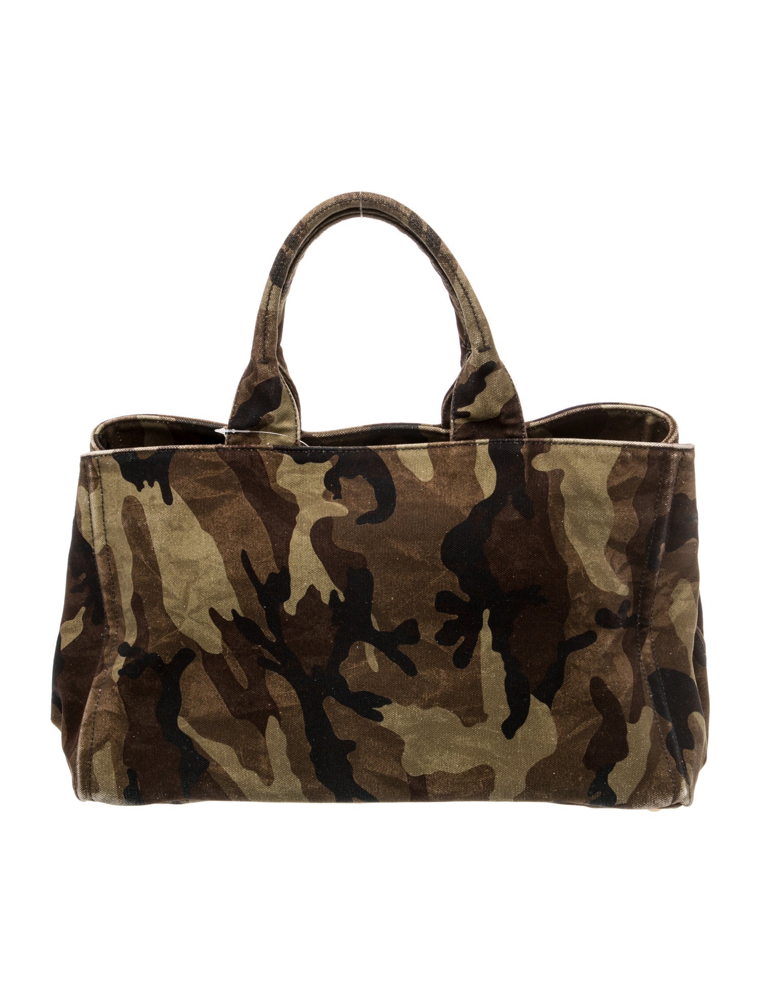 Prada Enameled Metal Triangle Top Handle Bag