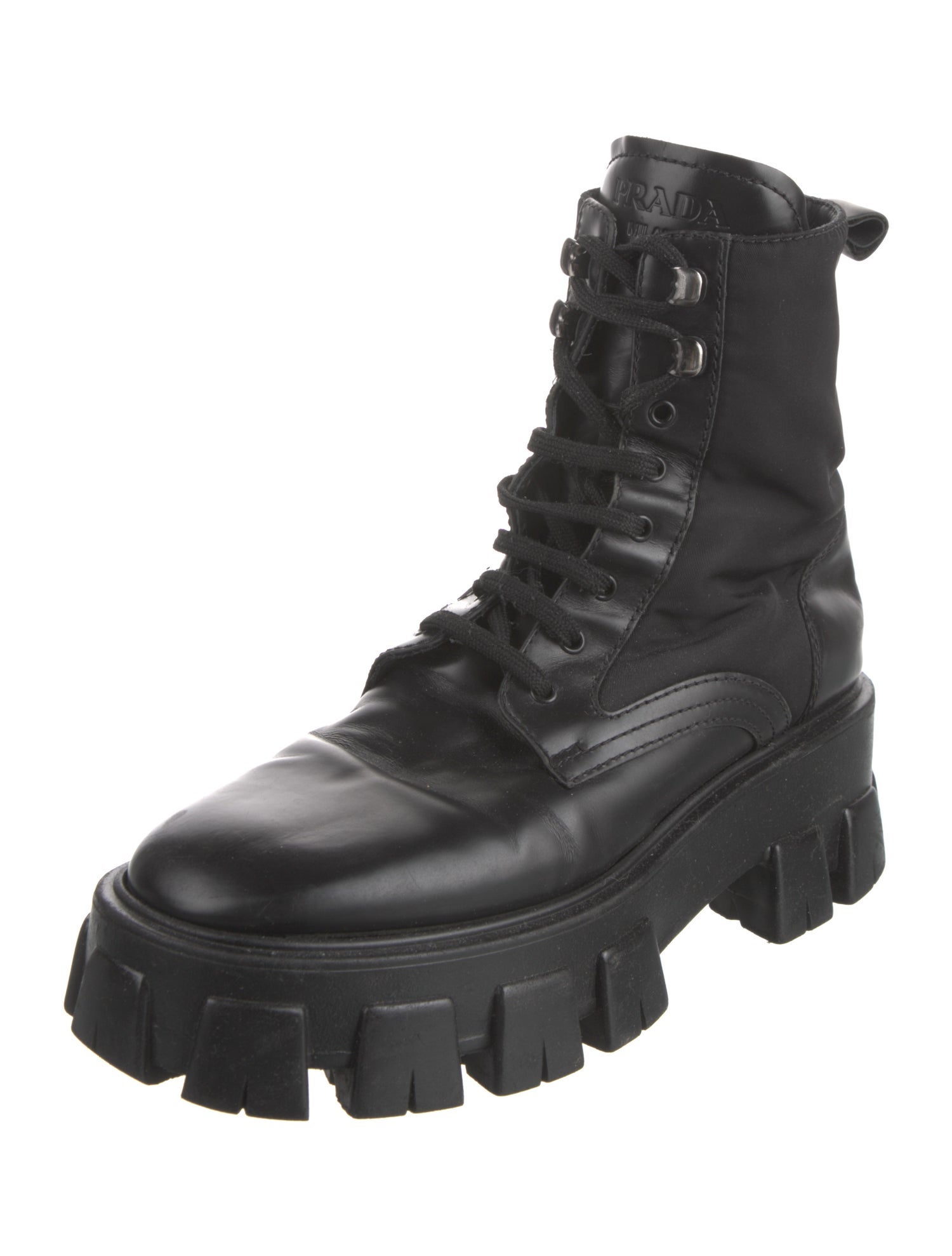 Prada Leather Combat Boots