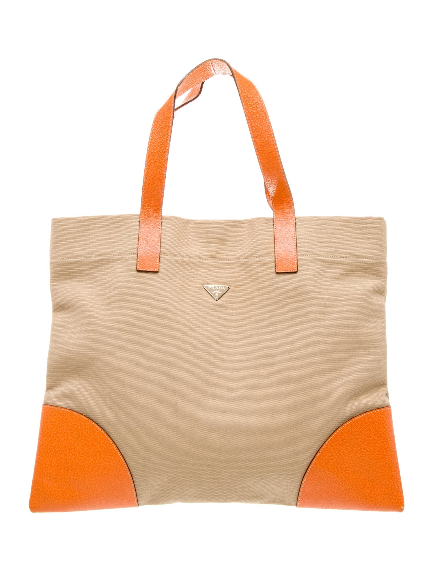 Prada Enameled Metal Triangle Cingihale Trimmed Vintage