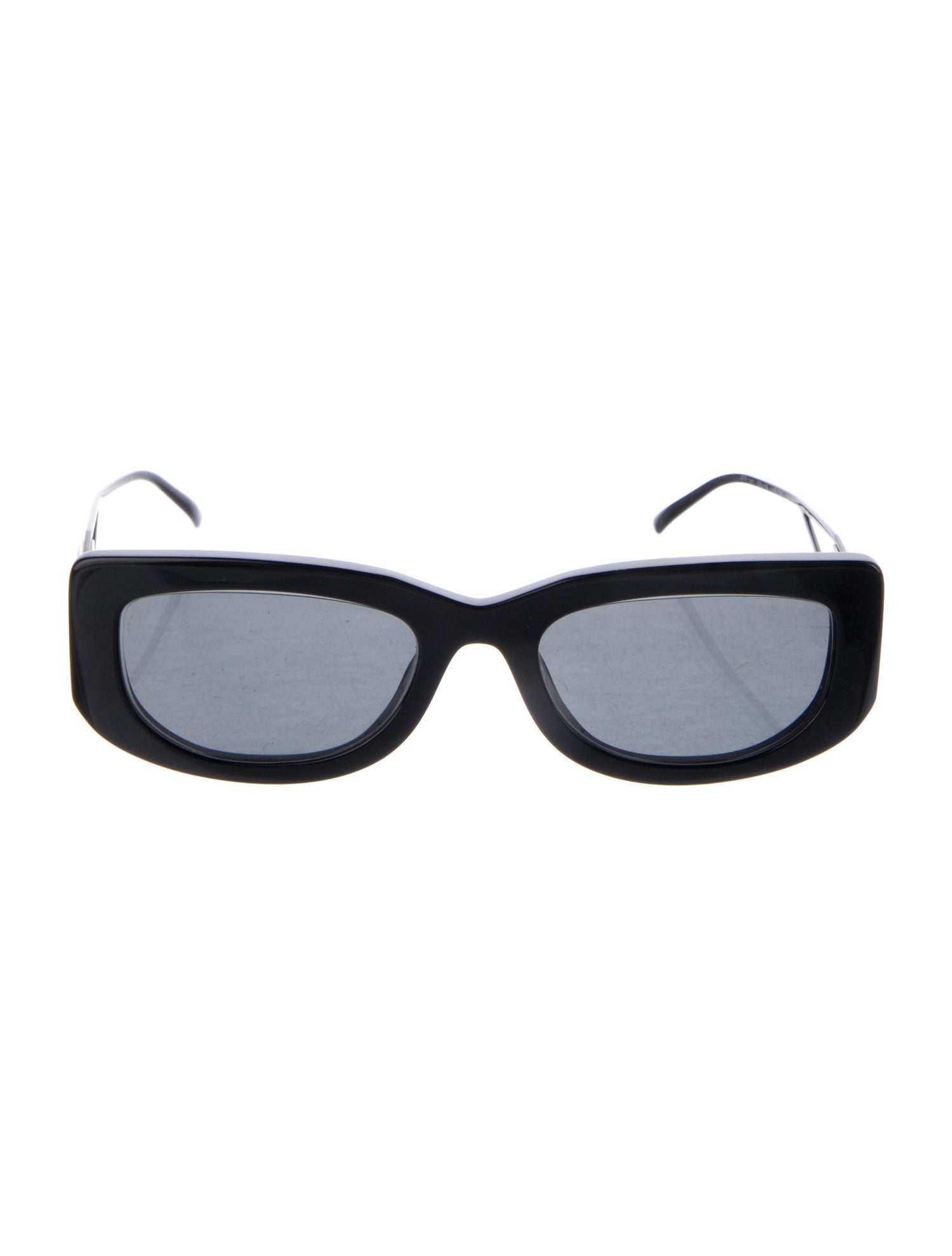 Prada Enameled Metal Triangle Square Sunglasses