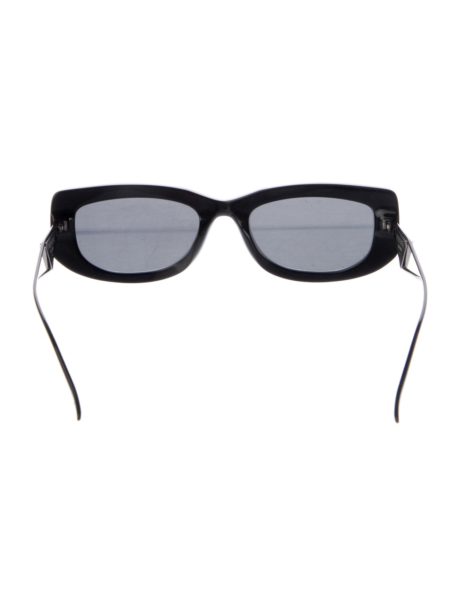 Prada Enameled Metal Triangle Square Sunglasses