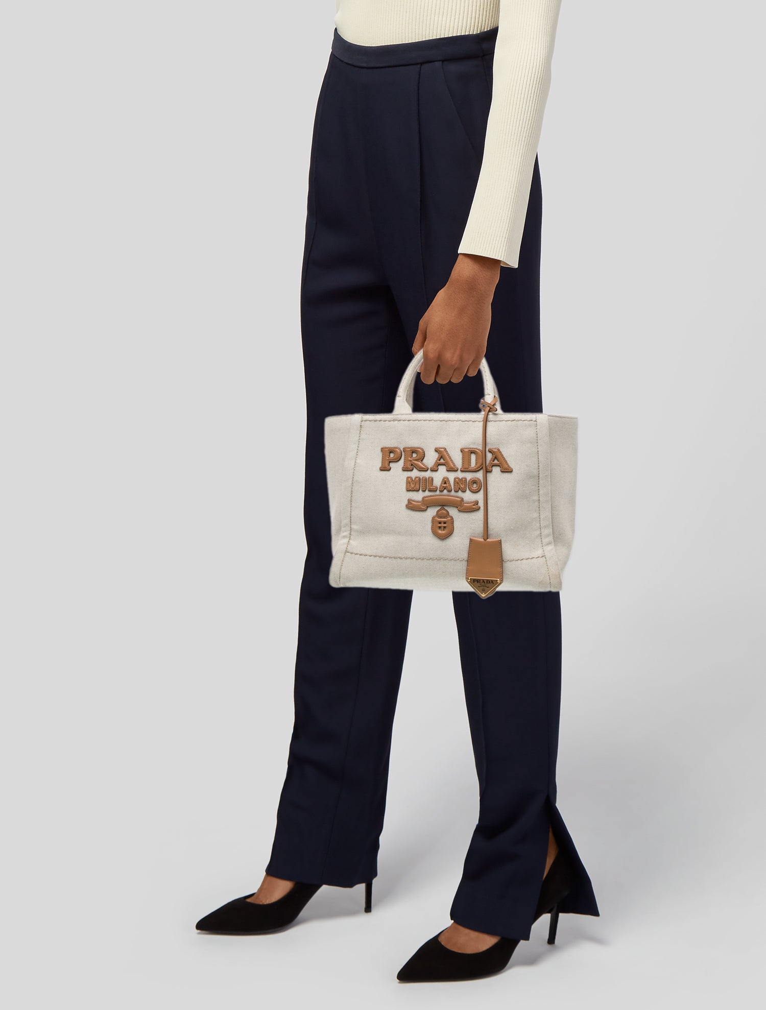 Prada Canvas Top Handle Bag