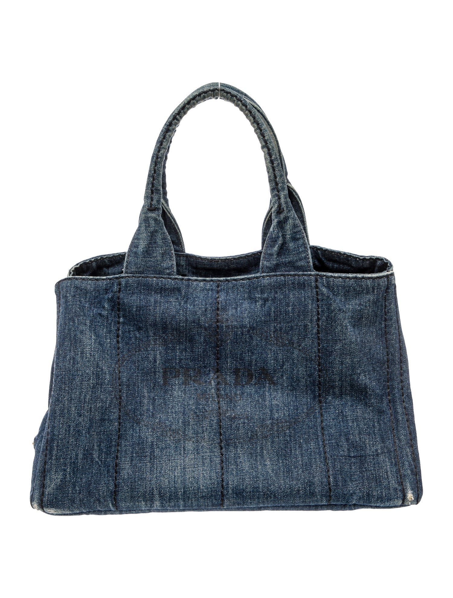 Prada Enameled Metal Triangle Top Handle Bag