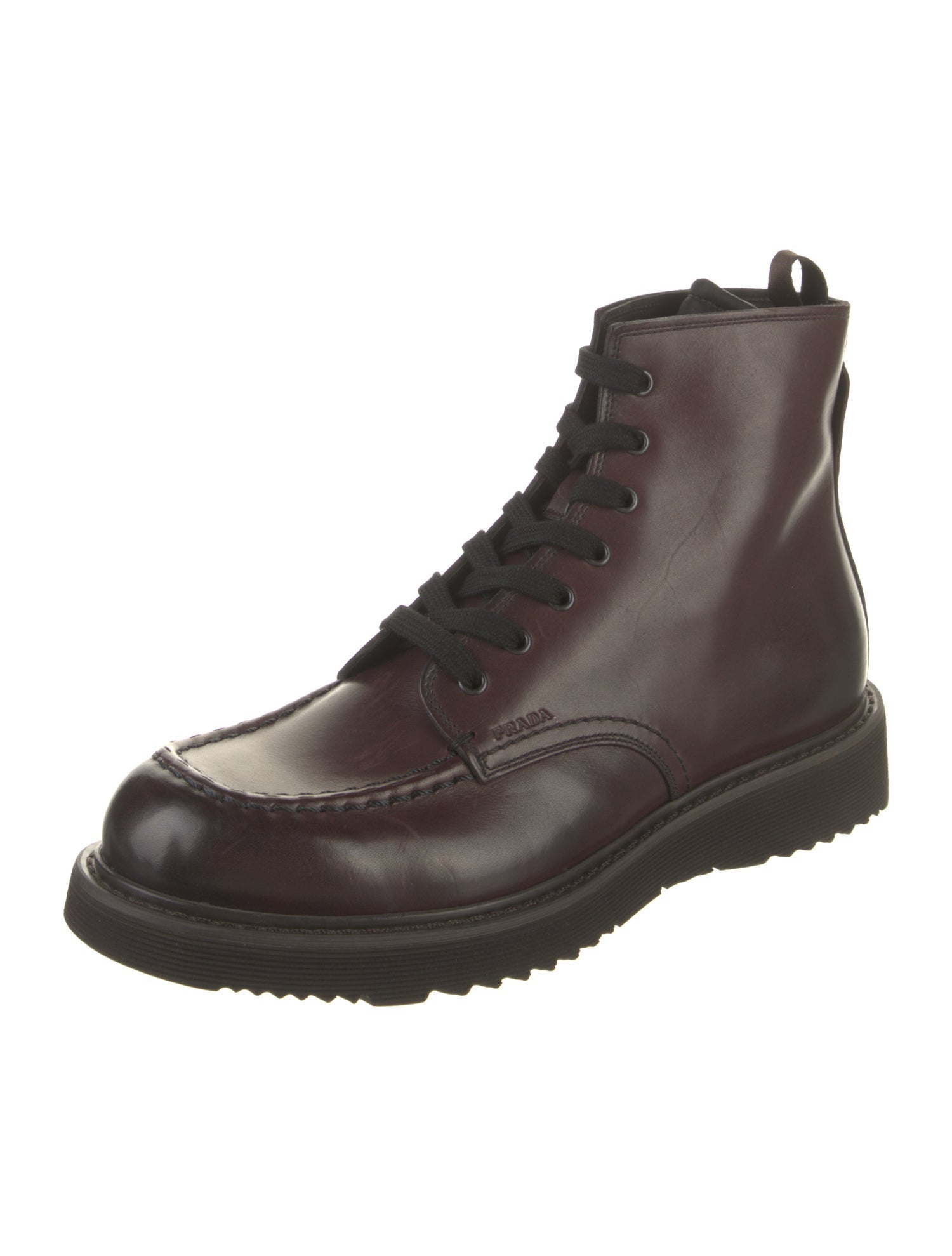 Prada Leather Lace-Up Boots