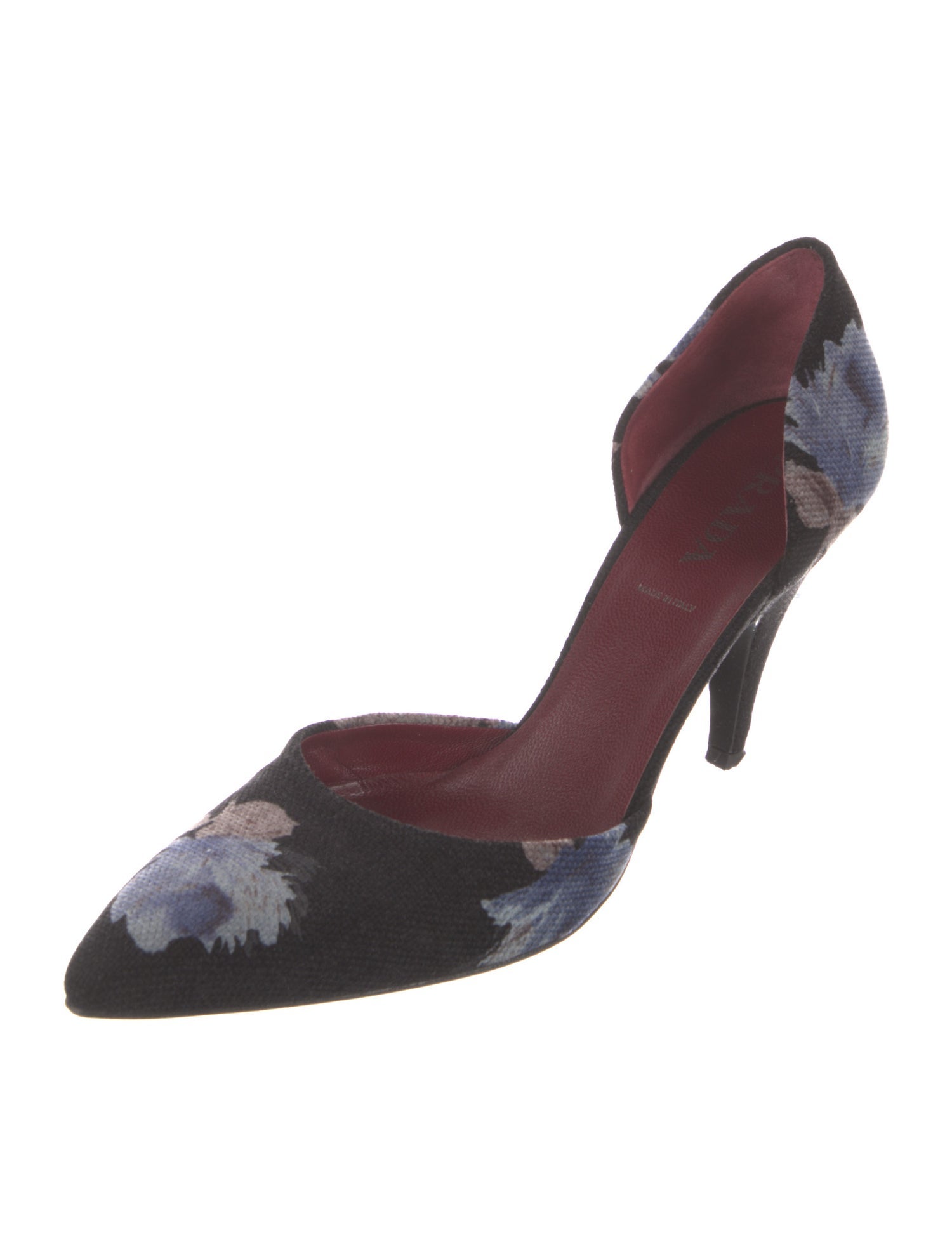 Prada Floral Print D'Orsay Pumps