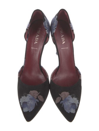 Prada Floral Print D'Orsay Pumps