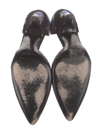 Prada Floral Print D'Orsay Pumps
