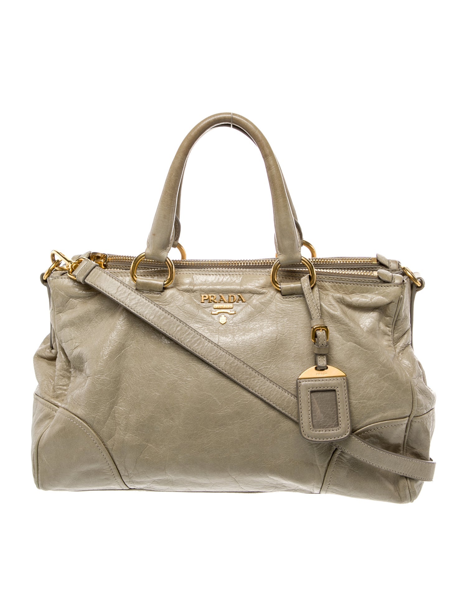 Prada Vitello Shine Leather Bauletto