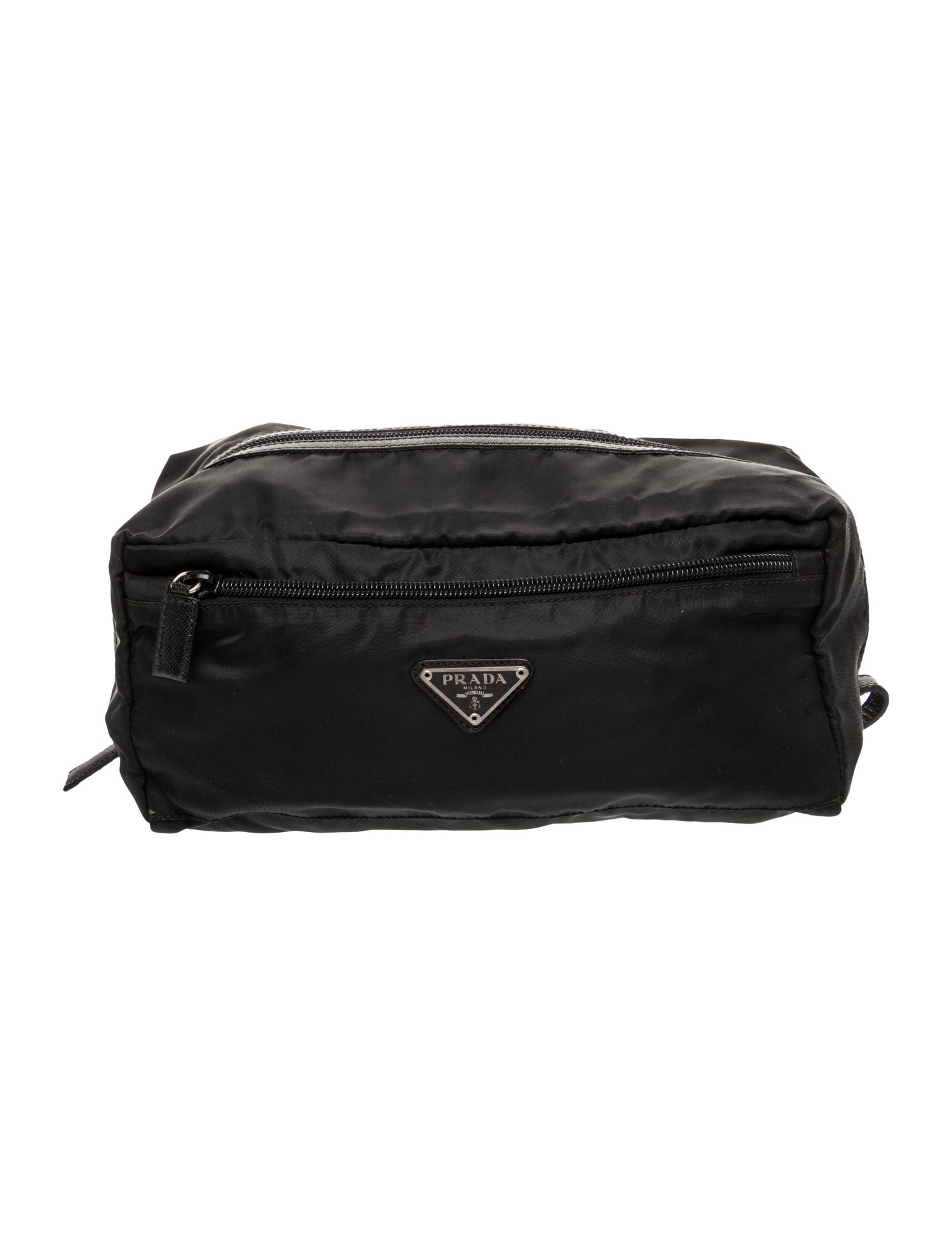 Prada Enameled Metal Triangle Pouch