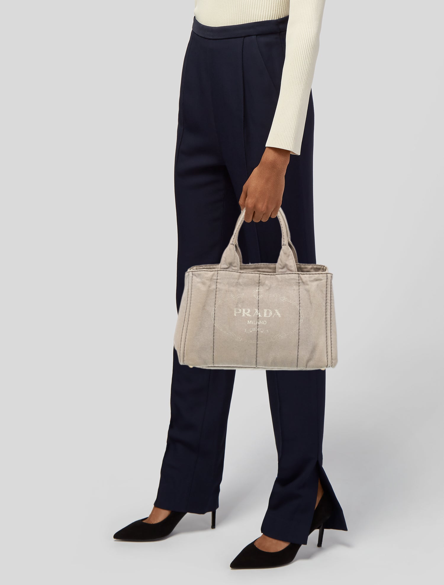 Prada Enameled Metal Triangle Shoulder Bag