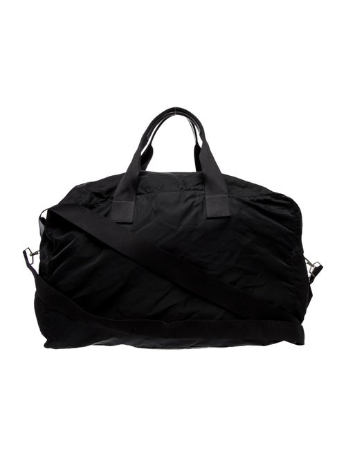 Prada Enameled Metal Triangle Weekender Bag