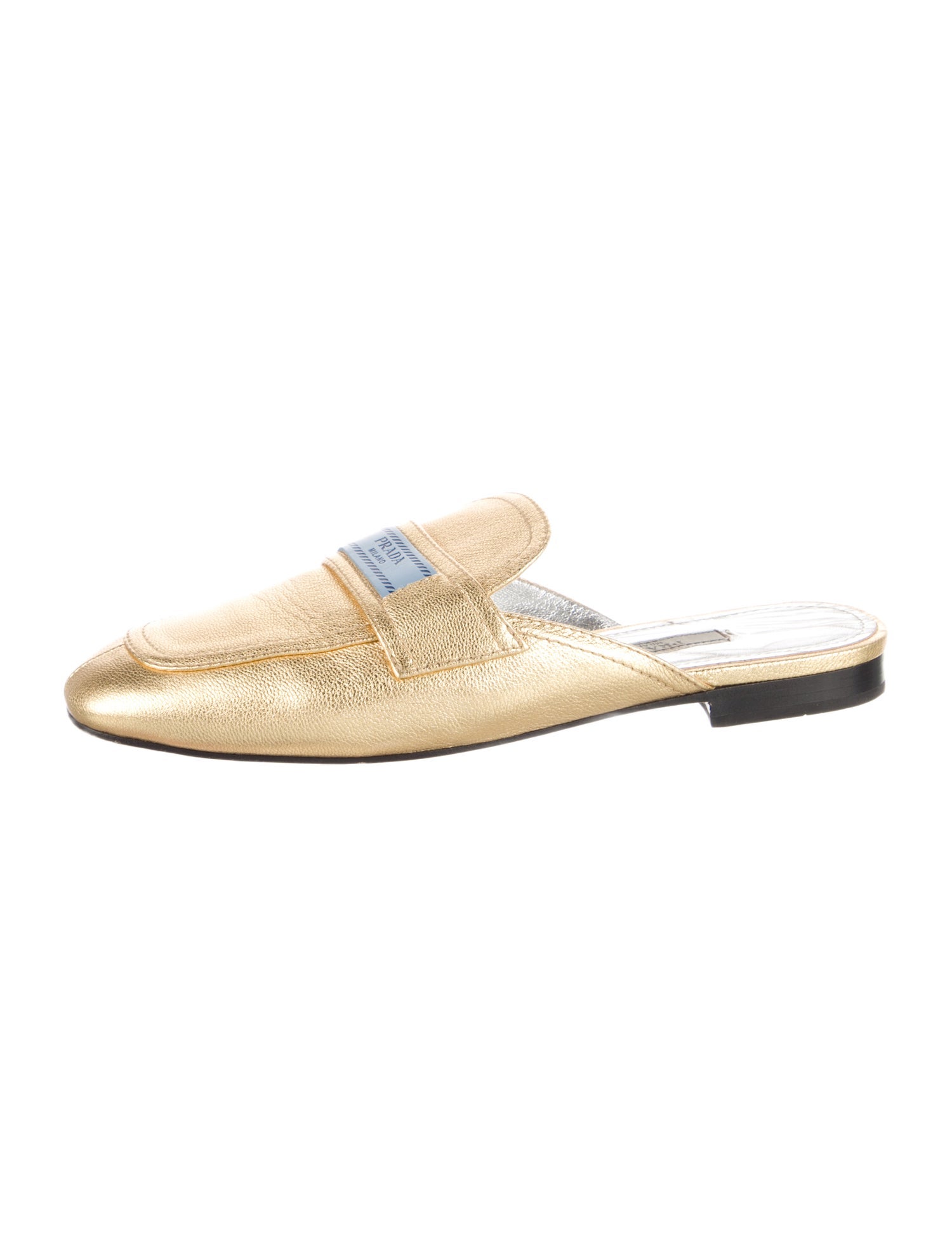 Prada Signature Logo Leather Mules