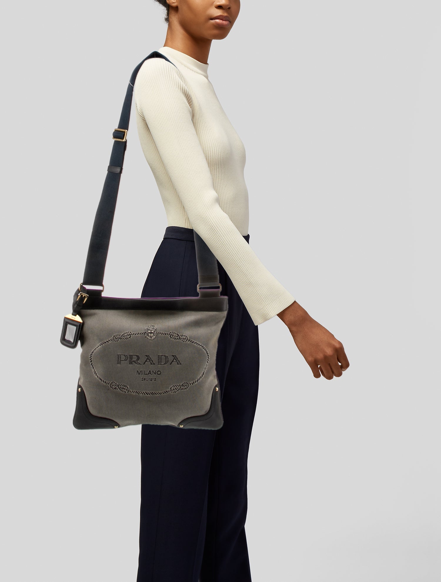 Prada Canvas Messenger Bag