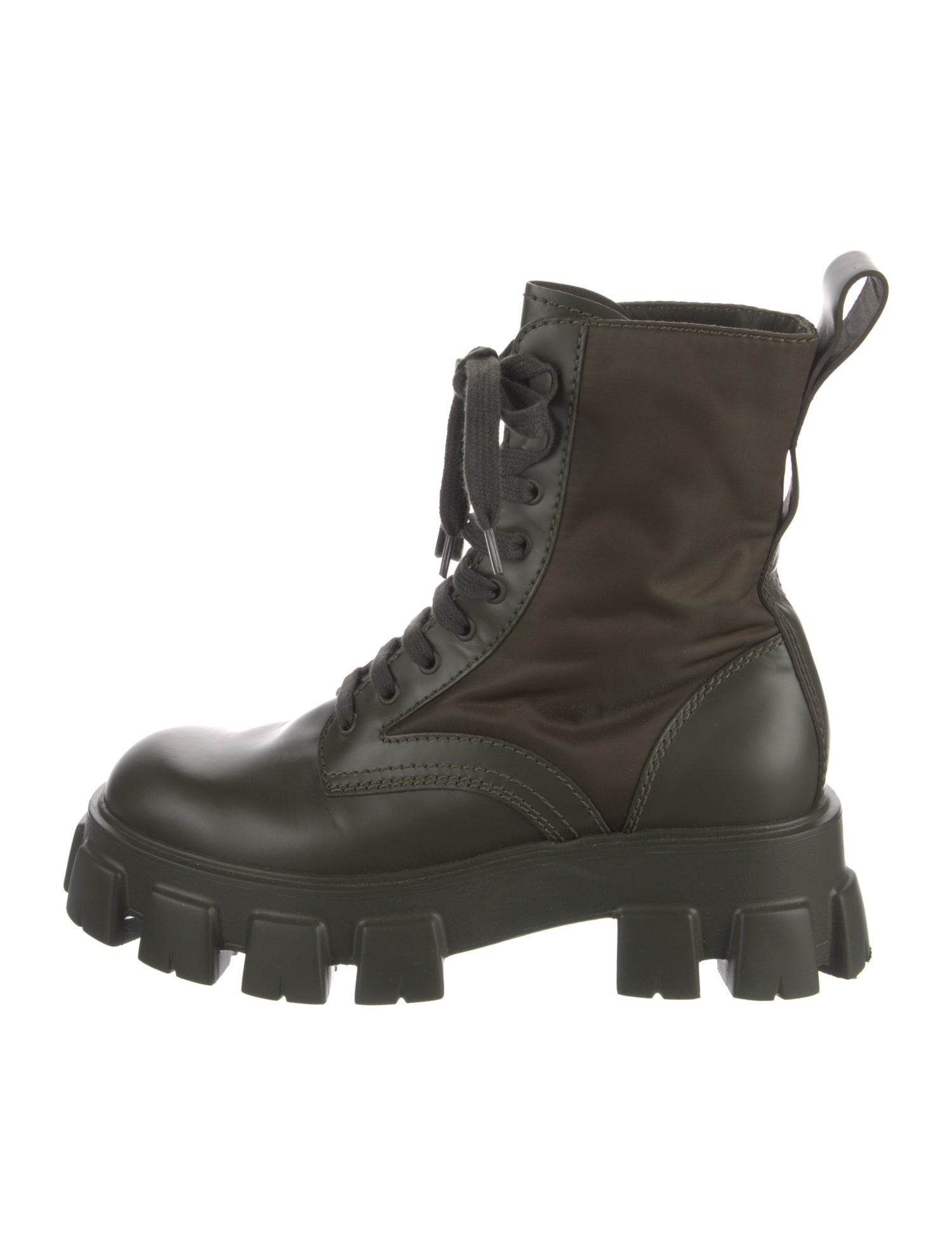 Prada Leather Combat Boots