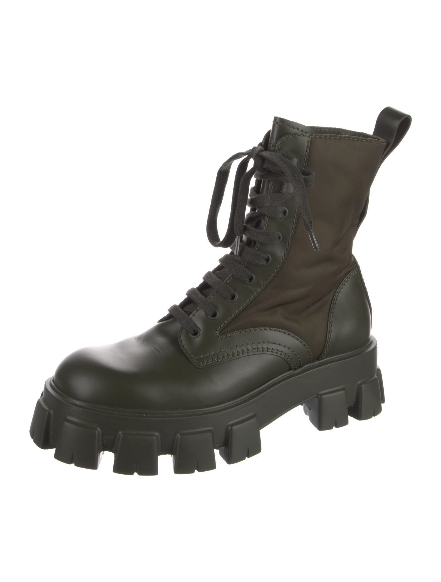 Prada Leather Combat Boots