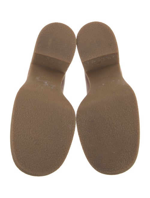 Prada Enameled Metal Triangle Leather Pumps