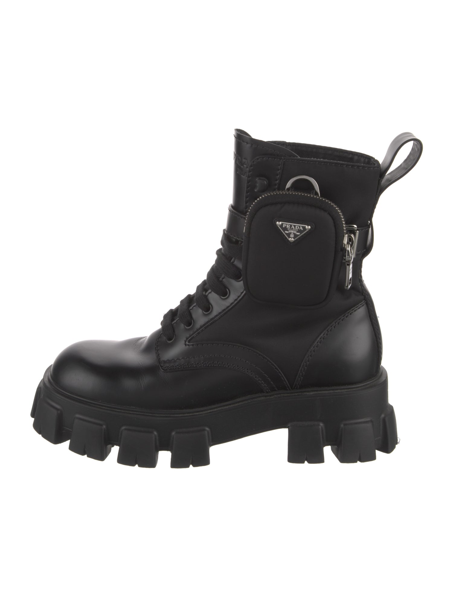 Prada Leather Combat Boots