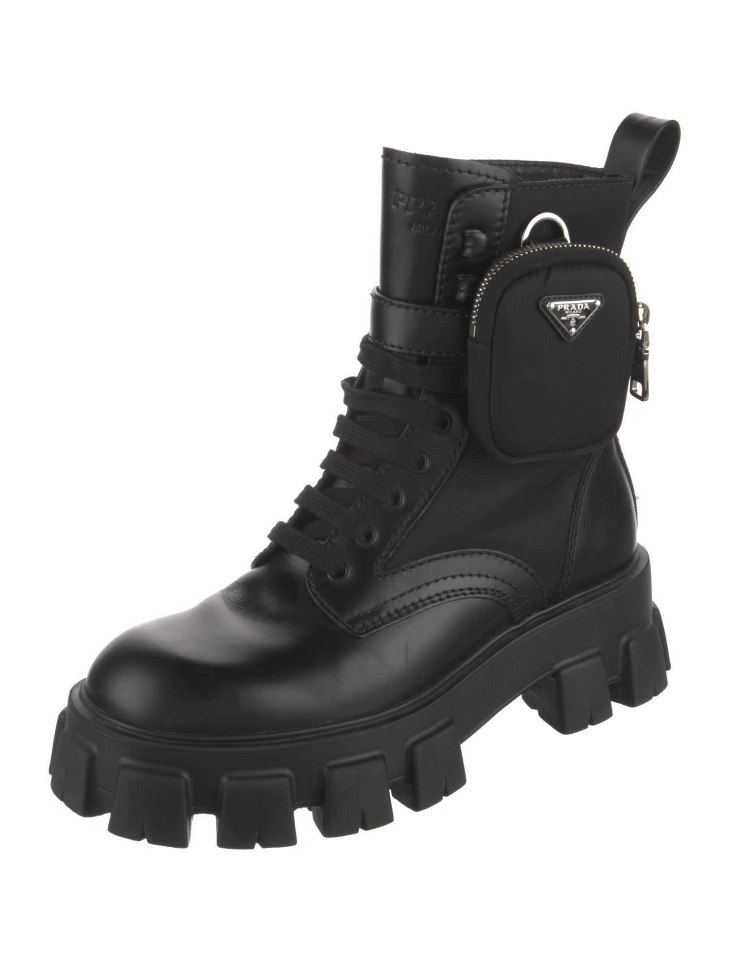 Prada Leather Combat Boots