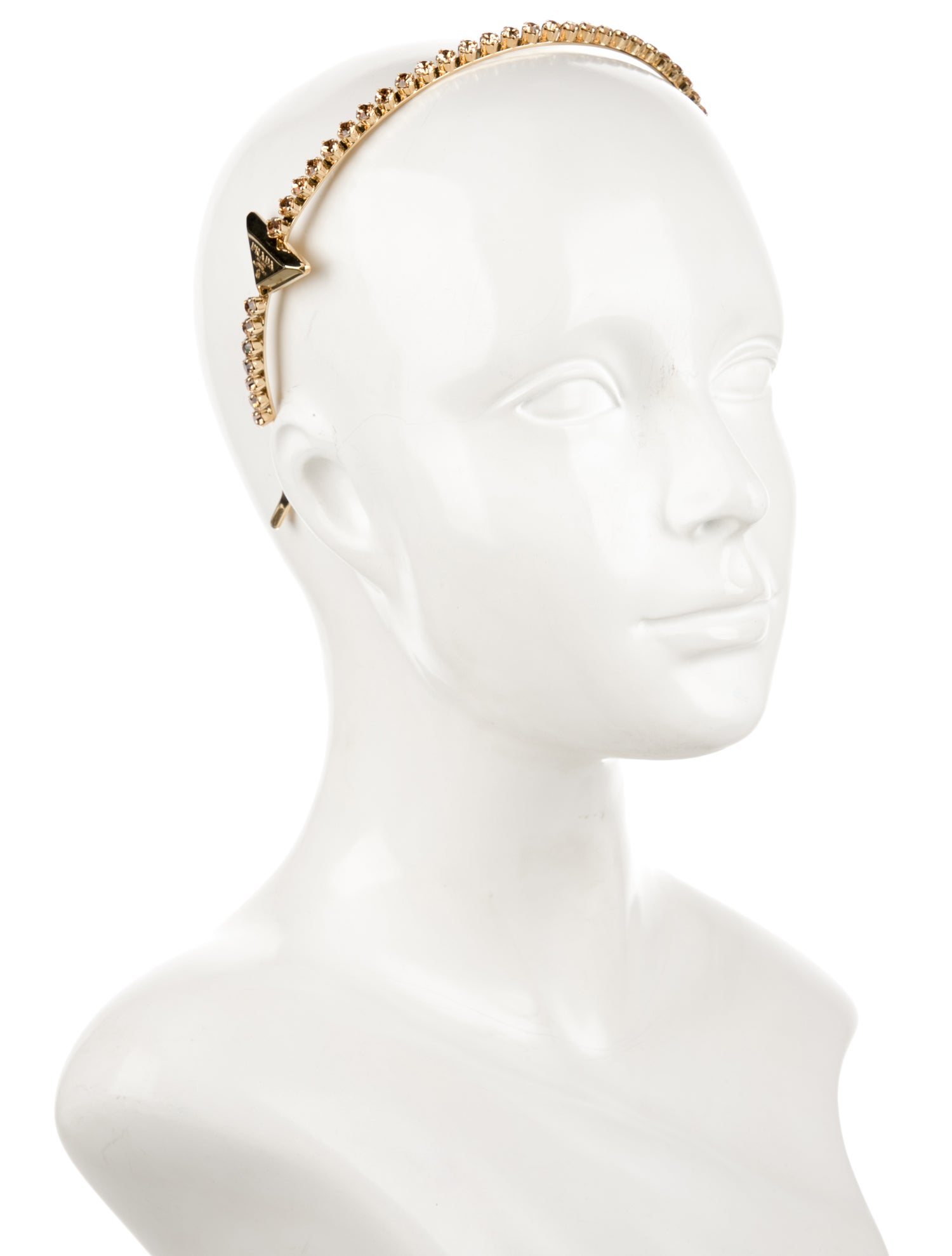 Prada Branded Crystal Embellished Headband