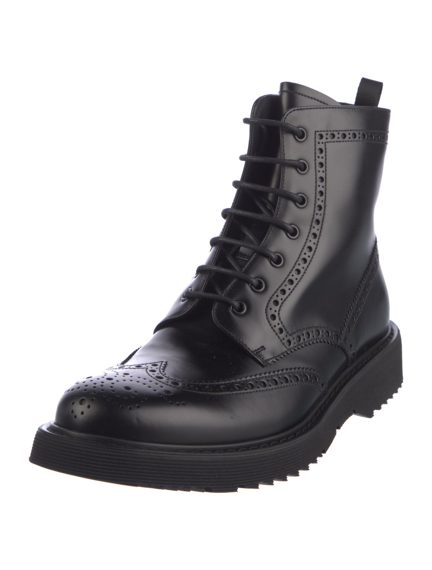 Prada Leather Combat Boots